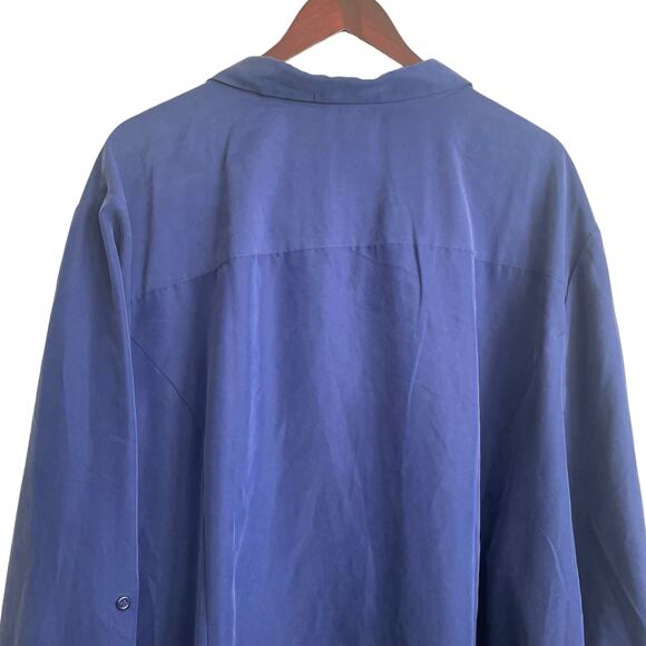Catherines Women Tunic Top 32 Royal Blue Button Up Career Workwear Classic NEW - Picture 5 of 9